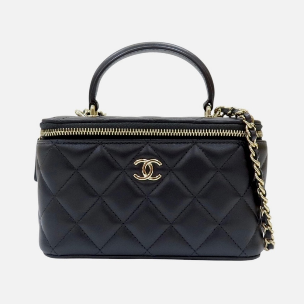 Chanel lambskin vanity top handle brand new